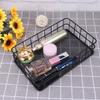 Housoutil 1pc Wrought Iron Storage Basket for Cosmetics Elegant Black Mesh Organizer for Desktop and Household Supplies Stylish Iron Storage for Makeup and Sundries view 2