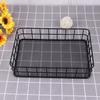 Housoutil 1pc Wrought Iron Storage Basket for Cosmetics Elegant Black Mesh Organizer for Desktop and Household Supplies Stylish Iron Storage for Makeup and Sundries view 3