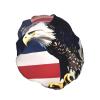 3D Bald Eagle Flying with American Flag Print Shower Cap, Bath Shower Caps for Women Long Hair, Double Layer Waterproof Bathing Shower Hat view 2