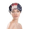 3D Bald Eagle Flying with American Flag Print Shower Cap, Bath Shower Caps for Women Long Hair, Double Layer Waterproof Bathing Shower Hat view 3
