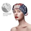 3D Bald Eagle Flying with American Flag Print Shower Cap, Bath Shower Caps for Women Long Hair, Double Layer Waterproof Bathing Shower Hat view 4