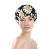 Floral Daisies pattern Print Shower Cap, Bath Shower Caps for Women Long Hair, Double Layer Waterproof Bathing Shower Hat view 3