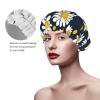 Floral Daisies pattern Print Shower Cap, Bath Shower Caps for Women Long Hair, Double Layer Waterproof Bathing Shower Hat view 4