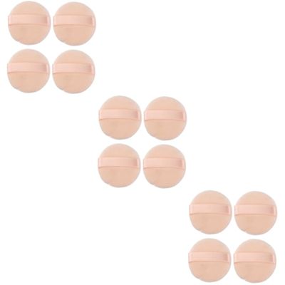 Housoutil 12pcs Round Powder Puff for Loose Powder Makeup Soft Sponge Applicator for Foundation and Concealer Non-fluorescent Cosmetic Puff