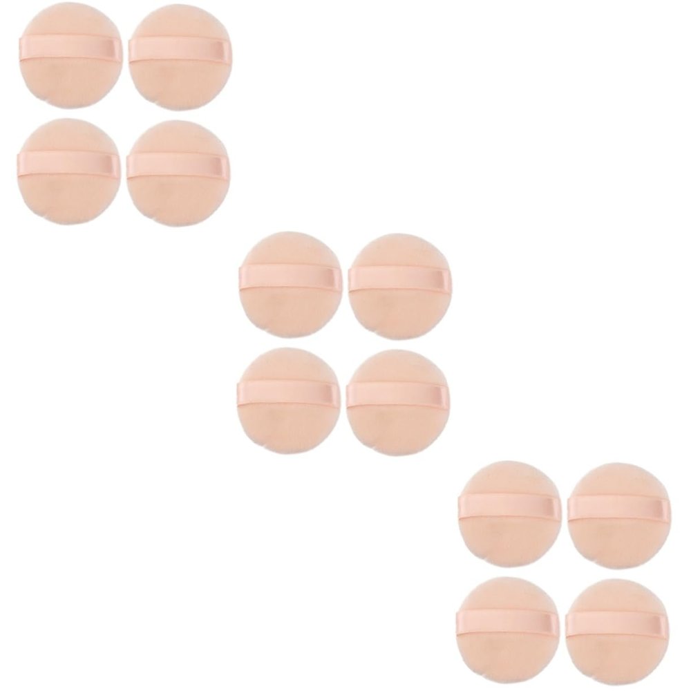 Housoutil 12pcs Round Powder Puff for Loose Powder Makeup Soft Sponge Applicator for Foundation and Concealer Non-fluorescent Cosmetic Puff