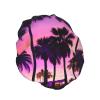 Palm Tree Purple Sunsets Print Shower Cap, Bath Shower Caps for Women Long Hair, Double Layer Waterproof Bathing Shower Hat view 2