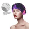 Palm Tree Purple Sunsets Print Shower Cap, Bath Shower Caps for Women Long Hair, Double Layer Waterproof Bathing Shower Hat view 4