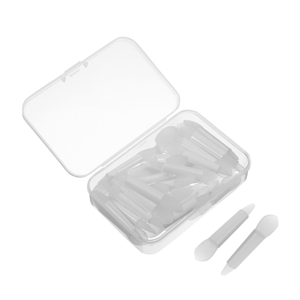 Housoutil 5sets Portable Lipstick Brush Silicone Applicator Makeup Tool Kit for Precise Lip Application Translucent Tips Holder Travel-friendly Design for Home and