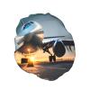 Airplane in The Evening Light Print Shower Cap, Bath Shower Caps for Women Long Hair, Double Layer Waterproof Bathing Shower Hat view 2