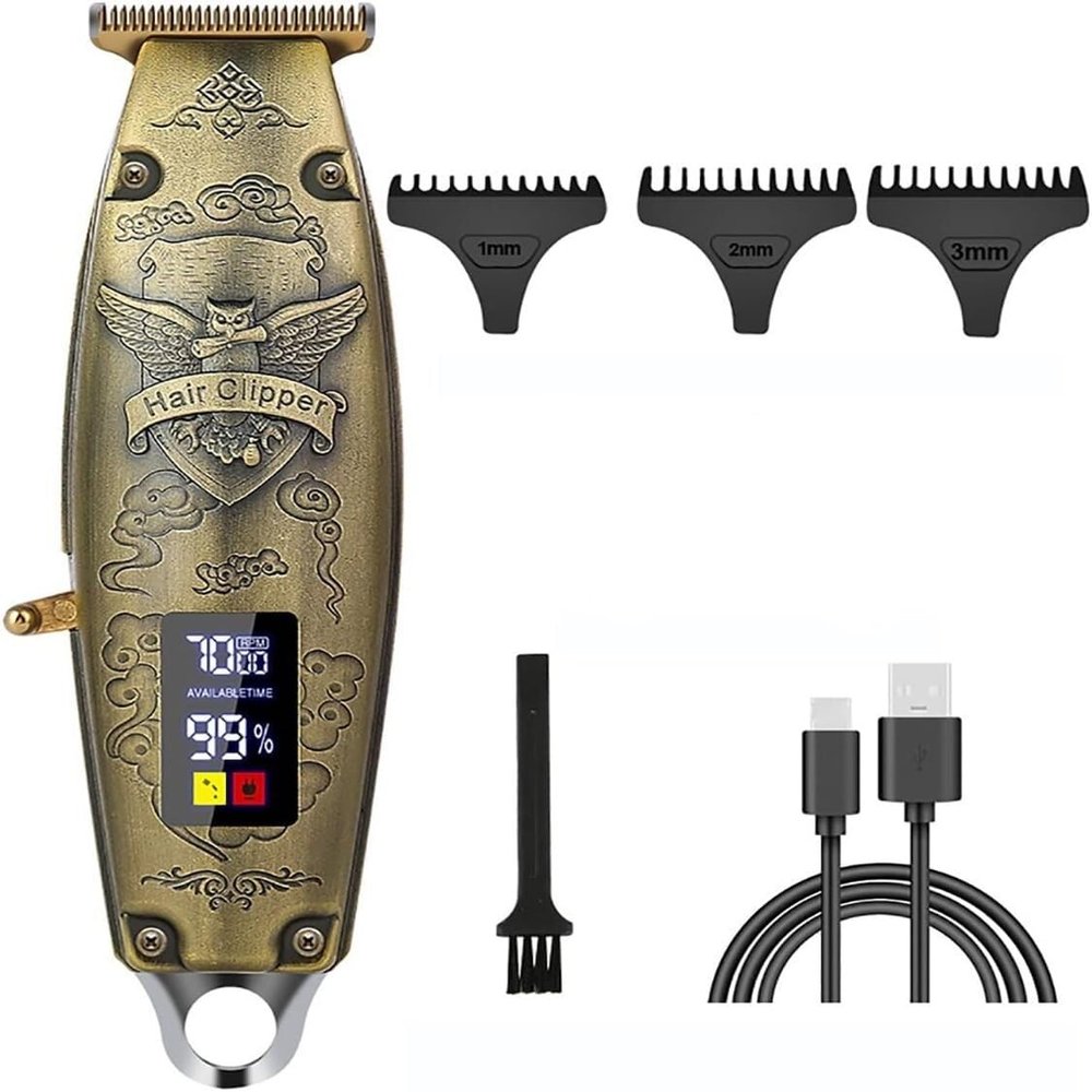 BAGLEV Hair Clippers for Men, Barber Hair Trimmer Cutting Machine LCD Display Hair Clipper T-Blade 0mm Beard Trimmer and Electric Shaver for Men, 93271