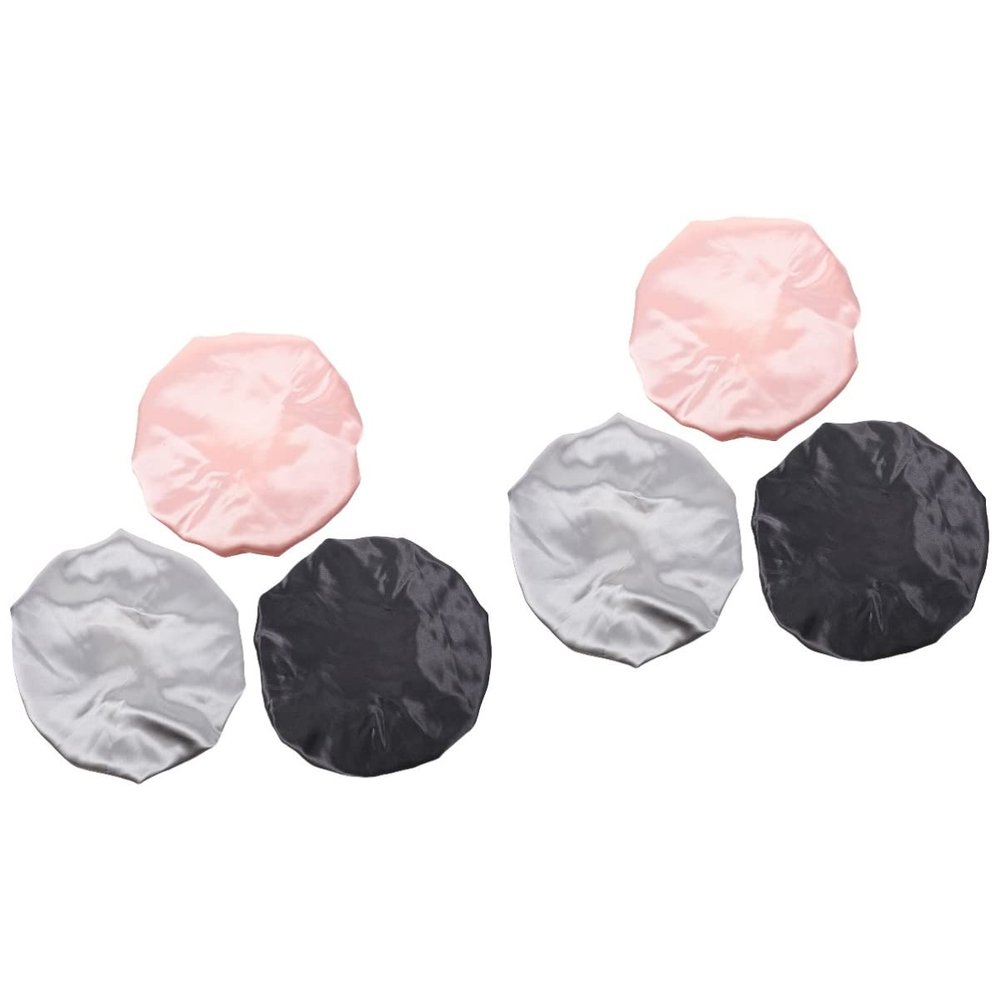 Housoutil 6pcs Bonnet for Sleeping Double Wall Hair-drying Cap Reusable Makeup Hair Cap