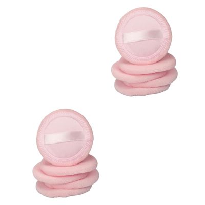 Housoutil 10pcs Cotton Powder Puff for Loose Powder Makeup Application Travel-friendly Cosmetic Tool for Smooth Foundation Finish