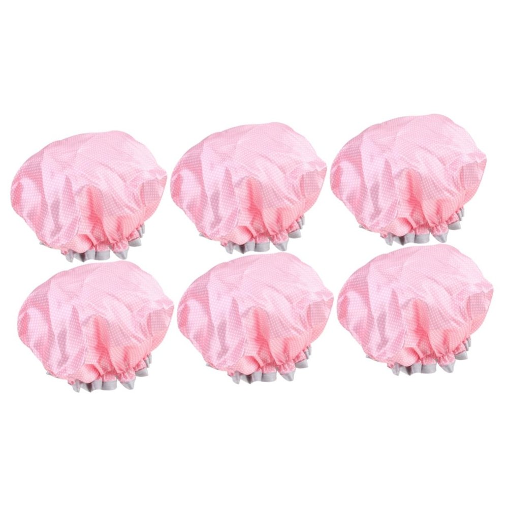 Housoutil 6pcs Hair Protective Caps for Adults Eva Bathing Shower Caps for Daily Use Comfortable Hair for Makeup and Bathing Pattern