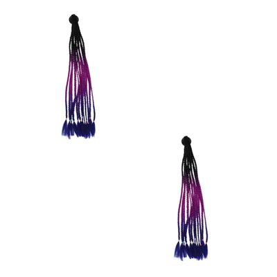 Housoutil 2pcs Realistic Ponytail Decor Helmet Adornment Easy Install Disassemble for Motorcycle Helmets