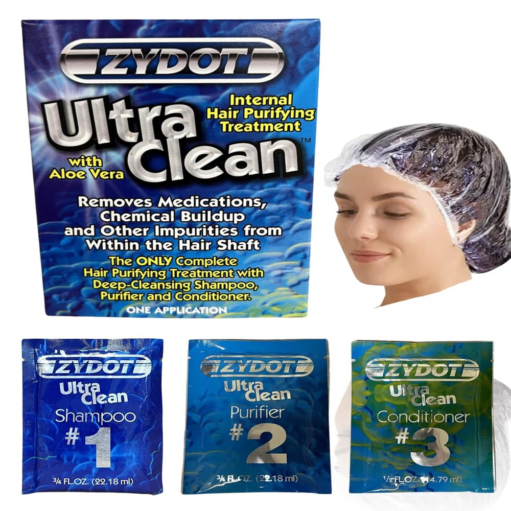Shootclhear Zydot Ultra Clean Shampoo Kit for Detoxing and Cleansing Hair Folicle. Detox Cleanse with Toxin Removal. Shower Cap Included Immediate Use
