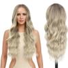 FUTAI Long Wavy Wig 30 Inch Ombre Ash Blonde HD Front Lace Body Curly Synthetic Hair Wigs for Women Professional Female Diverse Styles Daily Party Cosplay view 1