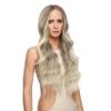 FUTAI Long Wavy Wig 30 Inch Ombre Ash Blonde HD Front Lace Body Curly Synthetic Hair Wigs for Women Professional Female Diverse Styles Daily Party Cosplay view 2