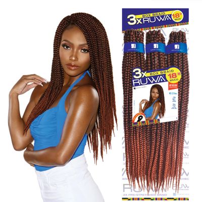 Sensationnel Ruwa Pre Looped Braidinghair-3X Box Braid,1 pack 18 Inch