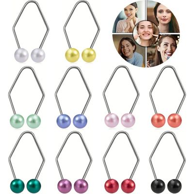 2Pcs/set Dimple Makers for Face Easy To Wear Develop Natural Smile Dimple Trainer Creative Body Jewelry Accessories (Black)