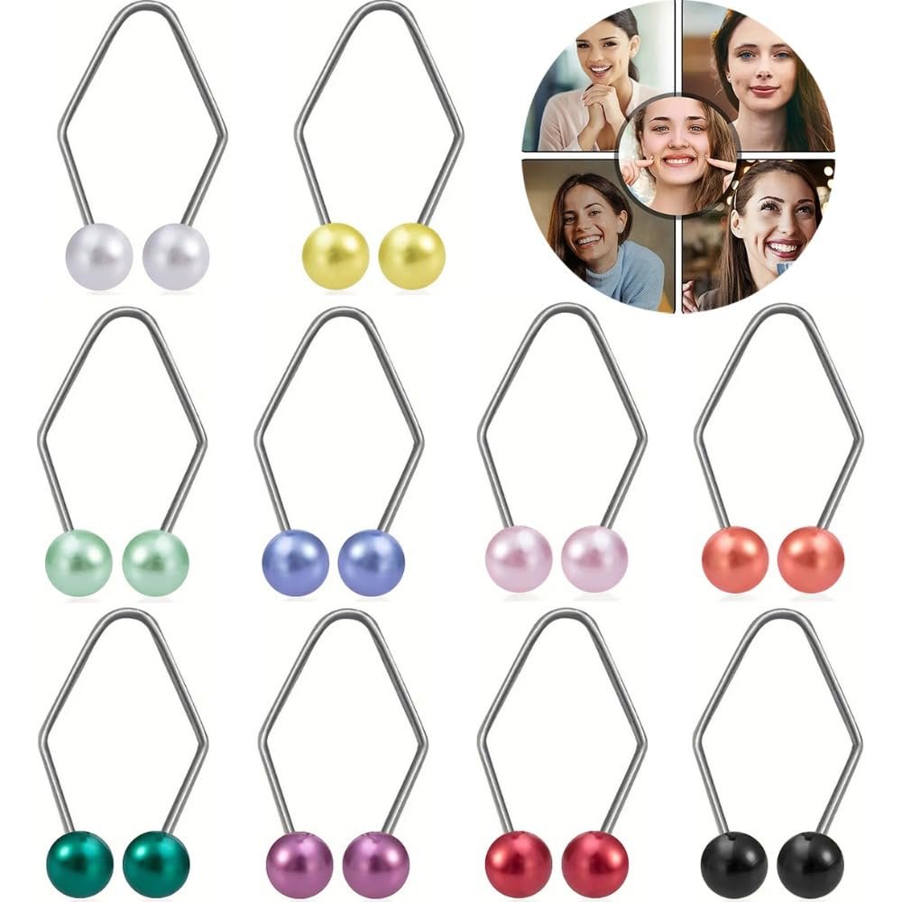 2Pcs/set Dimple Makers for Face Easy To Wear Develop Natural Smile Dimple Trainer Creative Body Jewelry Accessories (Black)