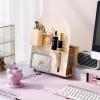 Makeup Organiser Storage Metal Makeup Organizer Rack Box, Countertop Organizer for Cosmetics, Vanity Holder for Lipstick, Brushes, Lotions, Eyeshadow, Nail Polish and Jewelry Skincare Display Case view 3
