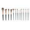 14pcs Green Makeup Blusher Brush Kit, Premium Synthetic Powder Concealers Eye Shadows Blush for Eyeshadow, Blush view 1