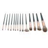 14pcs Green Makeup Blusher Brush Kit, Premium Synthetic Powder Concealers Eye Shadows Blush for Eyeshadow, Blush view 2