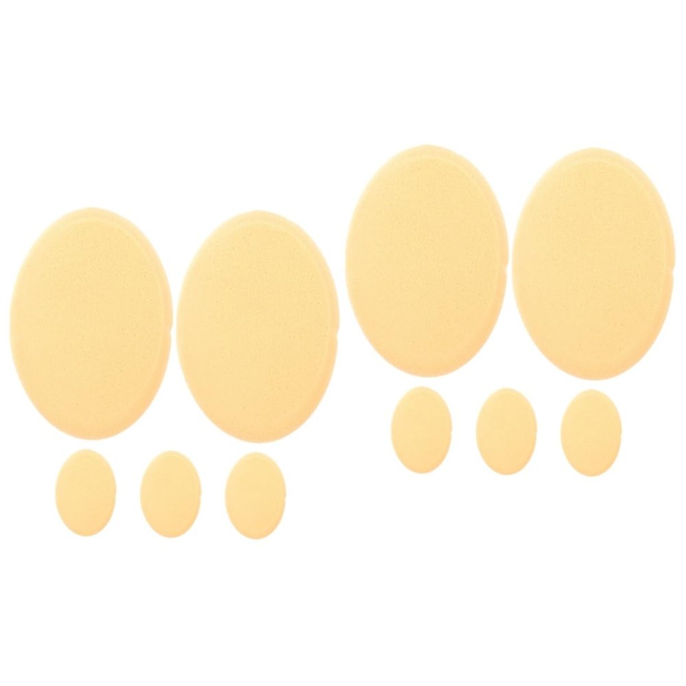 Mipcase 10pcs Reusable Oval Makeup Powder Puff for Cream Liquid Application Sponges for Wet Dry Use for Foundation Concealer Blending Gentle Skin for Makeup