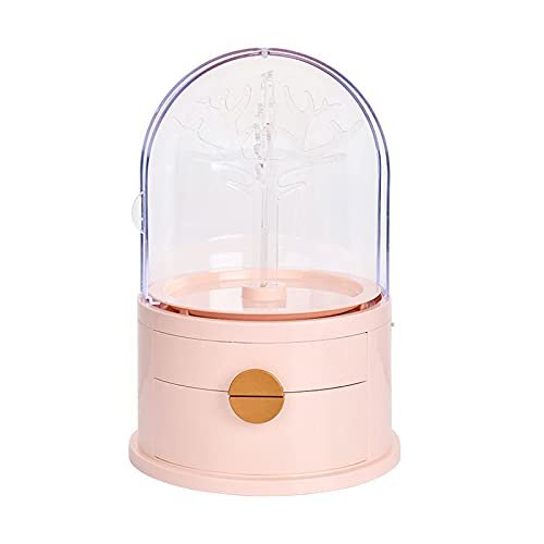 WAOCEO Makeup Organiser Storage Jewelry Storage Box Multifunctional Rotating Earrings Shelf Display Stand Box Earrings Hand Jewelry Earrings Storage Box Skincare Display Case