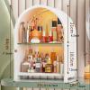 Makeup Organiser Storage 2 Tiers Metal Makeup Cosmetic Storage Organizer Cabinet Box, Easily Organize Your Cosmetics, Jewelry and Skincare, Looks Elegant Sitting on Your Vanity, Bathroom Counter or Dr view 2