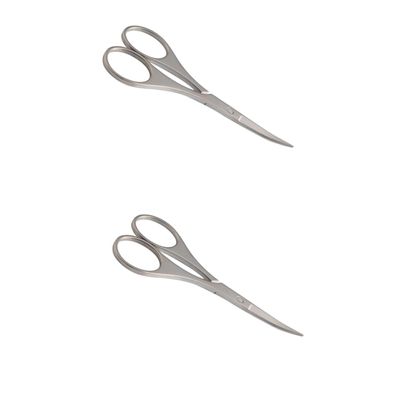 minkissy 2pcs Safety Stainless Steel Nose Hair Eyebrow Trimmer Precision Blades Rounded Tips for Safe Grooming for Delicate Areas Ergonomic Design for