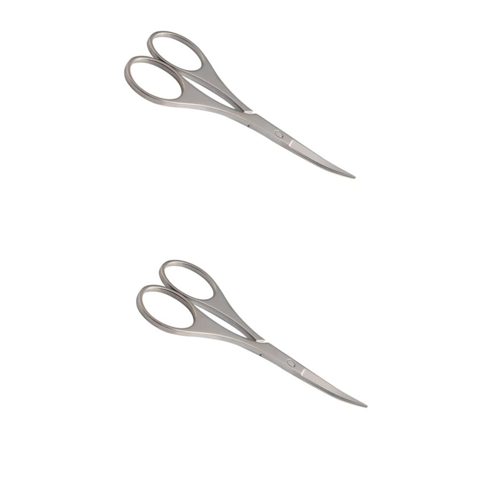 minkissy 2pcs Safety Stainless Steel Nose Hair Eyebrow Trimmer Precision Blades Rounded Tips for Safe Grooming for Delicate Areas Ergonomic Design for