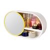 WAOCEO Makeup Organiser Storage Wall Mounted Cosmetic Storage Box Mirror Integrated Shelf Household Bathroom Dressing Table Finishing Wall Free Punching Skincare Display Case view 1