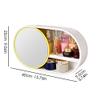 WAOCEO Makeup Organiser Storage Wall Mounted Cosmetic Storage Box Mirror Integrated Shelf Household Bathroom Dressing Table Finishing Wall Free Punching Skincare Display Case view 3