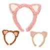 NOLITOY 3pcs Cat Ear Makeup Headbands for Women Soft Skincare Headbands for Face Washing and Spa Cute Cartoon Design Khaki view 1