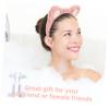 NOLITOY 3pcs Cat Ear Makeup Headbands for Women Soft Skincare Headbands for Face Washing and Spa Cute Cartoon Design Khaki view 2