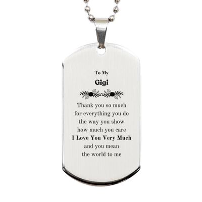 Generic Gigi I Love You Very Much and you mean the world to me, Silver Dog Tag for Gigi Thank You Gifts, Gigi Appreciation Grateful Birthday Wedding
