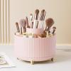 360 Degree Rotating Makeup Brush Holder Organizer Detachable Design 5 Slot Make up Brushes Cup for Cosmetics and Pencil Pen Organizer for Desk Makeup Organizer Skincare Storage for Vanity (pink2) view 1