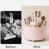 360 Degree Rotating Makeup Brush Holder Organizer Detachable Design 5 Slot Make up Brushes Cup for Cosmetics and Pencil Pen Organizer for Desk Makeup Organizer Skincare Storage for Vanity (pink2) view 2
