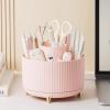 360 Degree Rotating Makeup Brush Holder Organizer Detachable Design 5 Slot Make up Brushes Cup for Cosmetics and Pencil Pen Organizer for Desk Makeup Organizer Skincare Storage for Vanity (pink2) view 3