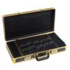 Professional Barber Case, Hair Kit Organizer Storage Portable Travel Stylist Tool Box Barber Supplies and Clippers Display Storage with Handle & Secure Numlock (Gold) view 1