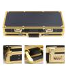 Professional Barber Case, Hair Kit Organizer Storage Portable Travel Stylist Tool Box Barber Supplies and Clippers Display Storage with Handle & Secure Numlock (Gold) view 4