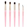 Bdellium Tools Pink Golden Triangle Eyes Makeup Brush Set - Versatile Eye Essential Brush Kit with Soft Synthetic Bristles and Rose Gold Brass Ferrule for a Range of Eye Styles (Pink, 5 pcs) view 1