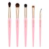 Bdellium Tools Pink Golden Triangle Eyes Makeup Brush Set - Versatile Eye Essential Brush Kit with Soft Synthetic Bristles and Rose Gold Brass Ferrule for a Range of Eye Styles (Pink, 5 pcs) view 2