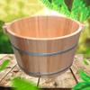 Solid Wood Foot Tub - Wooden Foot Bath Bucket - Wooden Foot Basin - Solid Wood Foot Tub for Soaking Feet, for Household Use - Wooden Foot Bath Bucket - Solid Wood Foot Tub for Soaking Feet view 2