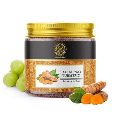 Buddha Natural Facial Wax Powder with Turmeric (50 Gram, 1.7 oz) - Painless Natural Face Hair Removal Waxing Powder, Instant Quick Solution
