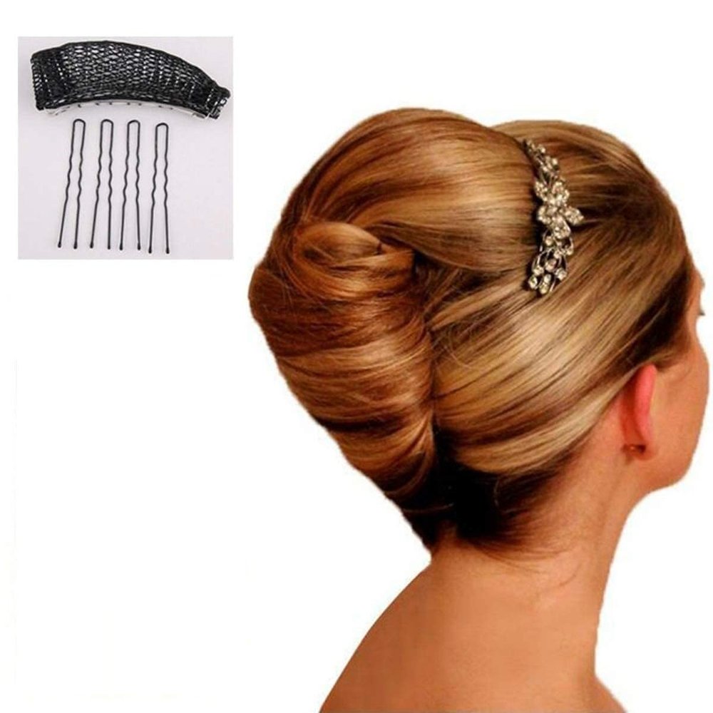 Bouffant Ponytail DIY Comb Inserts Hair Bun Maker Bumpit - Black