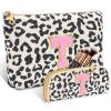 2 PCS Initial Makeup Bag, Personalized Travel Cosmetic Bag/11 12 13 14 15 16 Year Old Girl Gifts, Preppy Stuff Birthday Gifts for Women Friends, Skincare Bag, Teen Girl Gift Trendy Stuff, Leopard T view 1