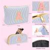 2 PCS Initial Makeup Bag, Personalized Travel Cosmetic Bag/11 12 13 14 15 16 Year Old Girl Gifts, Preppy Stuff Birthday Gifts for Women Friends, Skincare Bag, Teen Girl Gift Trendy Stuff, Blue Q view 3