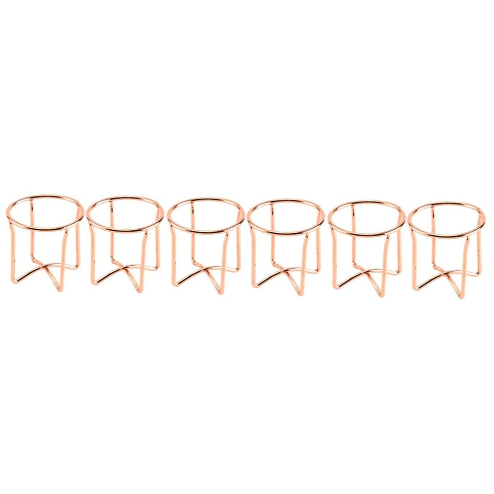 Housoutil 6pcs Rose Gold Makeup Sponge Display Stand Cross Shape Puff Drying Rack for Healthy Ventilated Storage Washable Beauty Organizer for Women and Girls